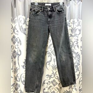 EUC Pull&Bear Women's Dark Gray Vintage Straight Jeans‎ Size 4